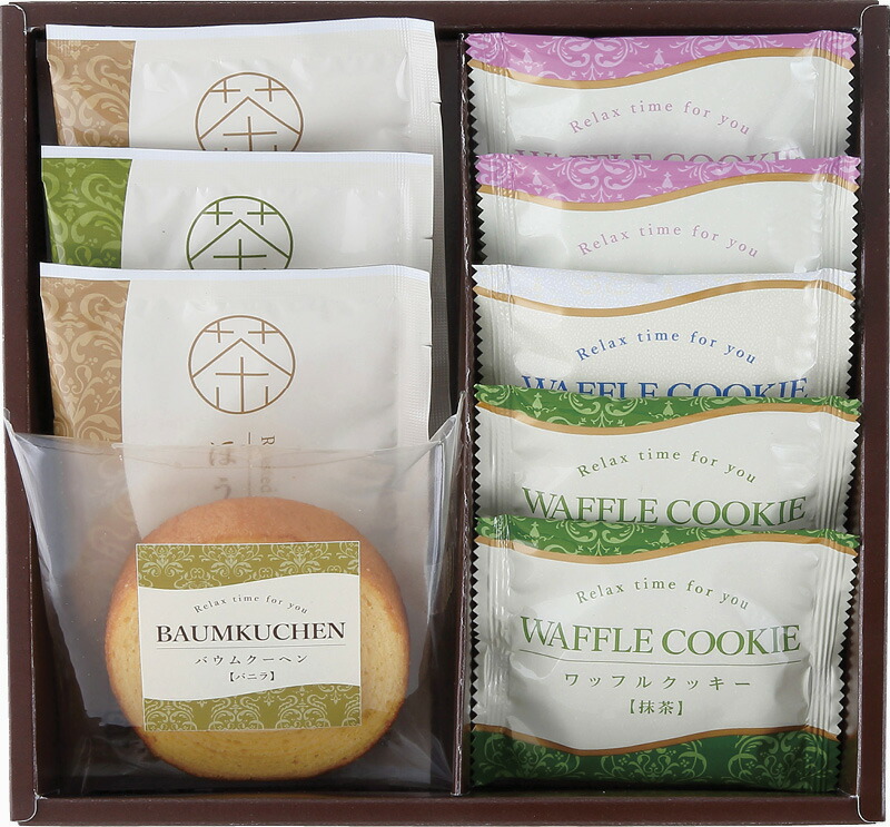 【ラッピング無料】トレジャーボックス BLWH-B ワッフルクッキー ほうじ茶ラテ ワッフルクッキー バームクーヘン 抹茶ラテ