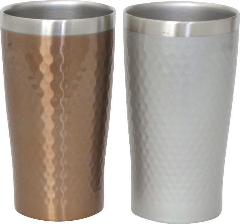 【ラッピング無料】リュクス ペアメタルサーモタンブラー 340ml ブロンズ & シルバー 29827