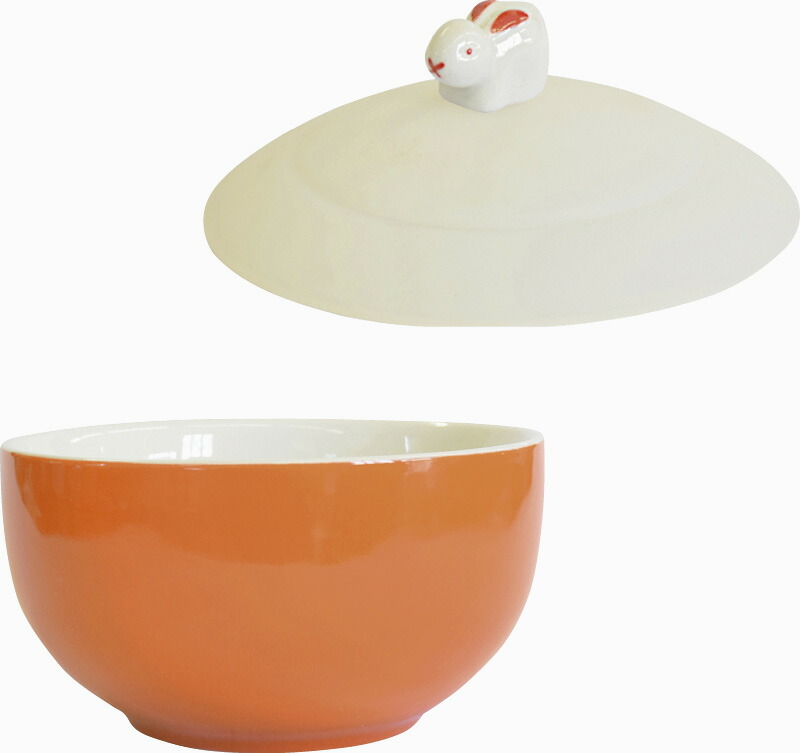 【ラッピング無料】シリコン蓋付き レンジボウル オレンジ 4585-561 丼