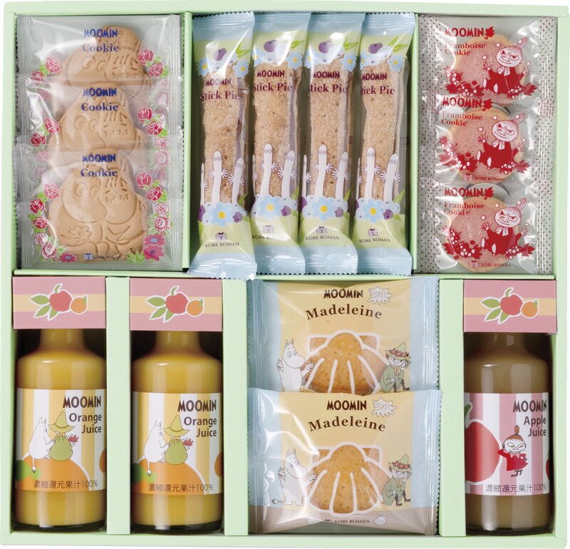【ラッピング無料】ムーミン ジュース ＆ スイーツセット MS-30N お菓子セット スティックパイ クッキー マドレーヌ