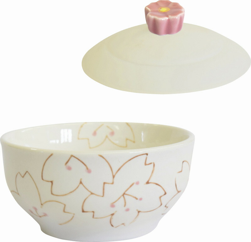 【ラッピング無料】シリコンふた付き レンジ小鉢 さくら 4585-557