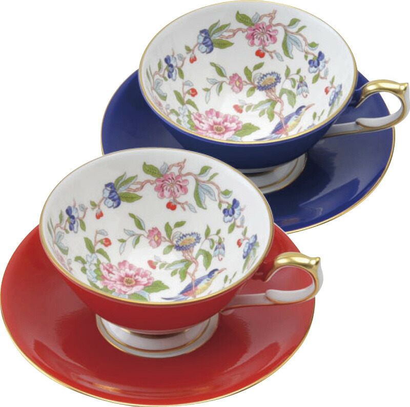 【ラッピング無料】エインズレイ ペンブロック ペア ティーカップ ＆ ソーサー 290100108/208C