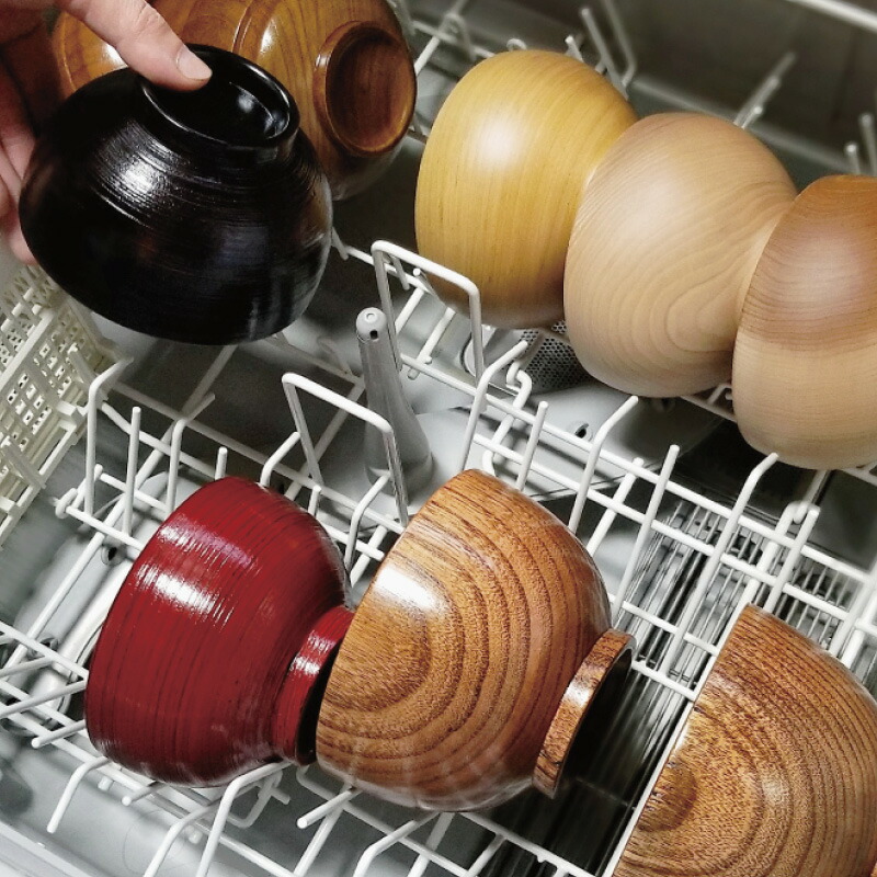 【ラッピング無料】国産 山中塗 食洗機対応 ちとせ椀 セン S22-12-1s 日本製 汁椀 - 画像 (3)