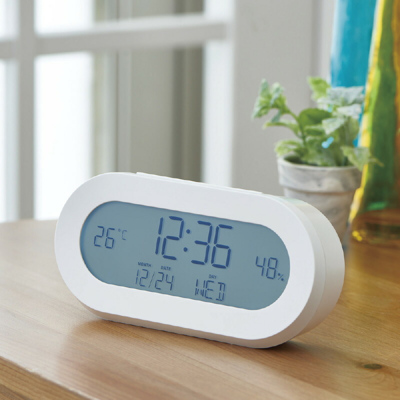 【ラッピング無料】ホワイト ラウンドクロック 6177-23 置き時計 - 画像 (3)