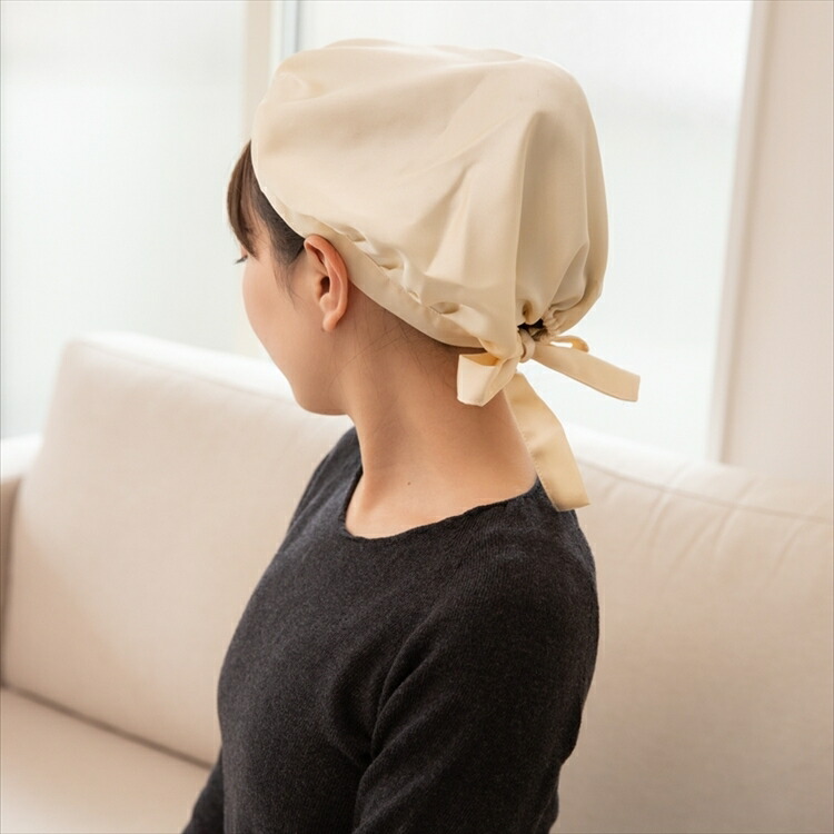 【送料無料】[3枚割引] うるおい シルク100% ナイトキャップ 日本製 フリーサイズ/ベージュ/ライトピンク/ブライトピンク 色エコニット 絹 美髪効果 髪質改善 美容 敏感肌 保湿 天然 セリシン 国産 レビュー - 画像 (4)