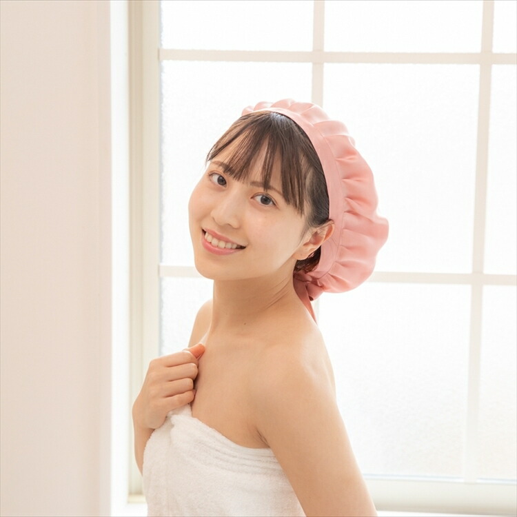 【送料無料】[3枚割引] うるおい シルク100% ナイトキャップ 日本製 フリーサイズ/ベージュ/ライトピンク/ブライトピンク 色エコニット 絹 美髪効果 髪質改善 美容 敏感肌 保湿 天然 セリシン 国産 レビュー - 画像 (6)