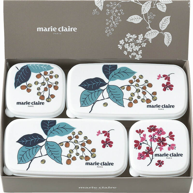 【ラッピング無料】国産 マリ･クレール フレンチライラック シール容器4点セット MC-670 日本製 保存容器 キャニスター