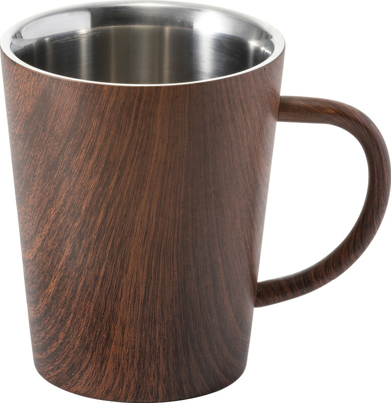 【ラッピング無料】ウッドデザイン 二重構造マグ WD-2052AW マグカップ