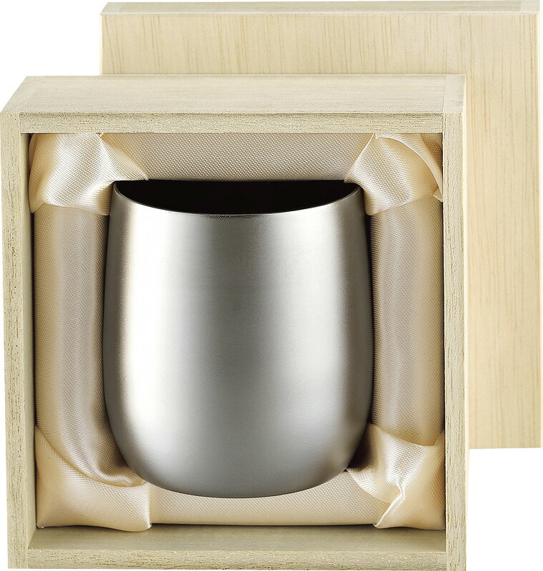 【ラッピング無料】国産 霞 チタン２重ロックカップ250ml TW-3 チタン 日本製 日本酒 焼酎グラス