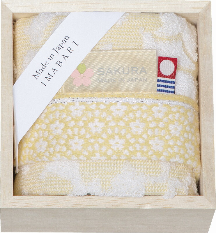【ラッピング無料】国産 今治製タオル しまなみ匠の彩 ウォッシュタオル(木箱入) 白桜 KW-6057 綿100% 日本製