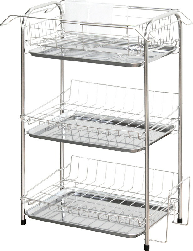 【ラッピング無料】三段水切りバスケット スリム(組立式) LMK-8046 まな板 カッティングボード