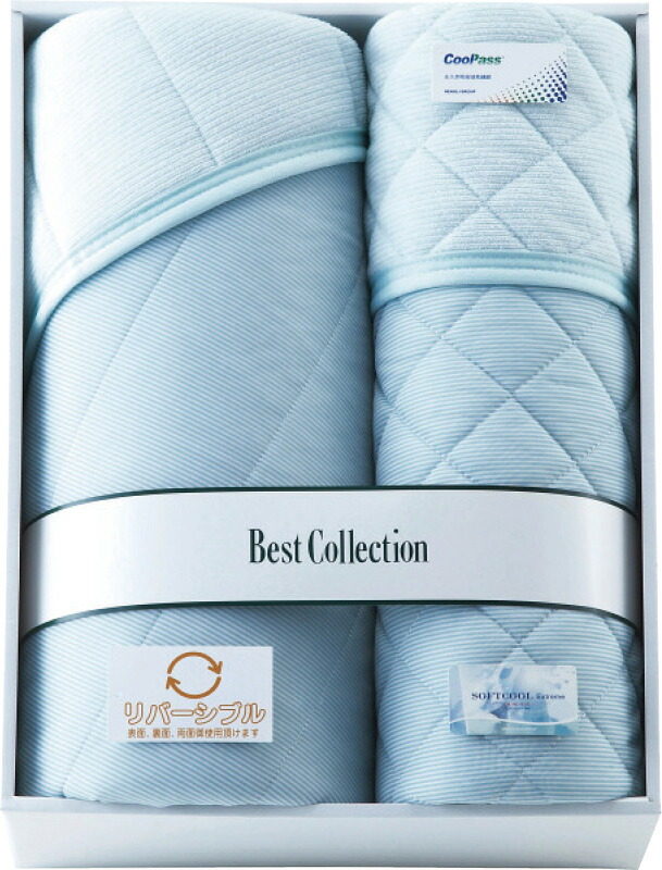 【ラッピング無料】涼感 ＆ 吸水速乾リバーシブル キルトケット ＆ 敷パット グリーン CP-6103GR 敷きパッド