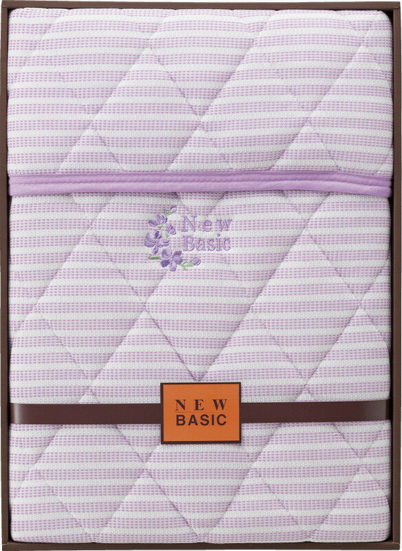 【ラッピング無料】ニューベーシック ニットワッフル敷パット パープル RNB-4041P 敷きパッド