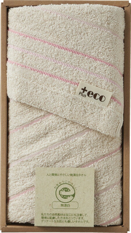 【ラッピング無料】国産 泉州+eco フェイスタオル ピンク PE-060-PK 綿100% 日本製