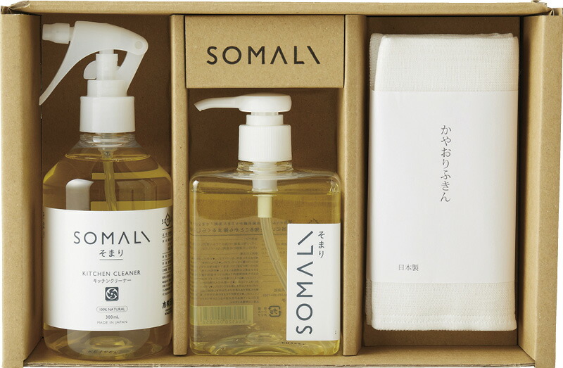 【ラッピング無料】そまり ハウスケア 台所セット KS-30-02 台所用石けん キッチンクリーナー かやおりふきん