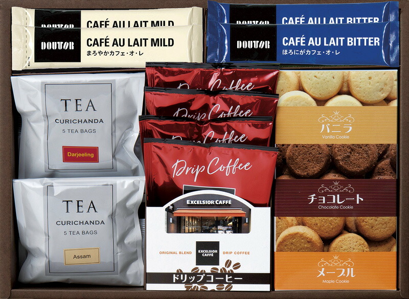 【ラッピング無料】エクセルシオールカフェ ドリップコーヒーセット REX-DOD モカブレンド カフェ･オ･レ クッキー 紅茶ティーバッグ