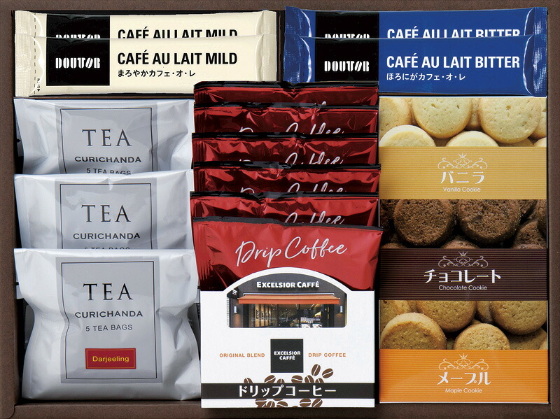 【ラッピング無料】エクセルシオールカフェ ドリップコーヒーセット REX-EOD カブレンド カフェ・オ・レ クッキー 紅茶ティーバッグ