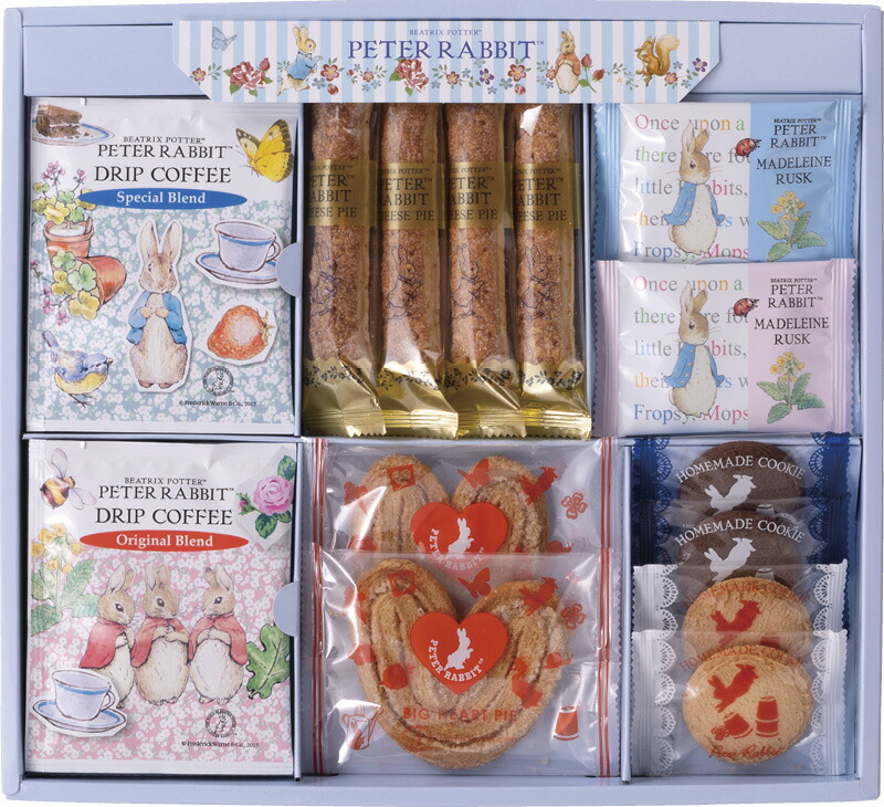 【ラッピング無料】ピーターラビット? コーヒー ＆ スイーツギフト PSG-15N チーズスティックパイ クッキー ハートパイ マドレーヌラスク