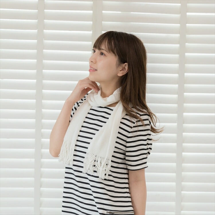 【送料無料】うるおい･純国産シルク セリシンマフラー ホワイト/ピンク/グリーン/ネイビー/ベージュ/パーブル/オレンジ エコニット 日本製 絹 ぐんま200 美容 敏感肌 保湿 天然 レビュー - 画像 (4)