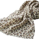 【ラッピング無料】国産 ウルティマ ヒョウ柄シルクウール ストール IAB232 日本製