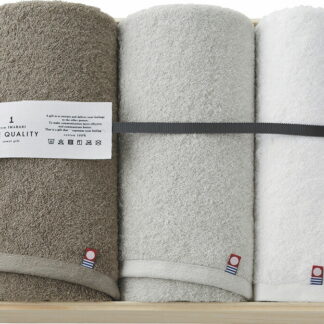 【ラッピング無料】国産 今治 ONE QUALITY フェイスタオル 2P ＆ ウォッシュタオル Q-55400 綿100% 日本製