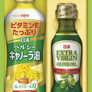 【ラッピング無料】日清オイリオ オリーブオイル ＆ バラエティオイルギフト OV-10N ヘルシーキャノーラ油 エキストラバージンオリーブオイル