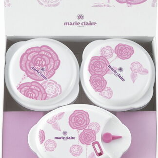 【ラッピング無料】国産 マリ･クレール ローズブルーミング 電子レンジ容器3点セット MC-667 日本製 保存容器 キャニスター