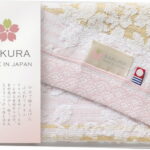 【ラッピング無料】国産 しまなみ匠の彩 白桜 フェイスタオル ピンク BFJS-010 PI 綿100% 日本製
