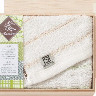 【ラッピング無料】国産 奏 フェイスタオル(木箱入) YSKK-010 綿100% 日本製