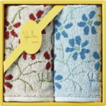 【ラッピング無料】シビラ エンラサーダ２ ミニタオル 2P ベージュ/ブルー 94080 綿100%