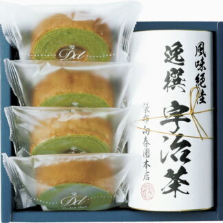 【ラッピング無料】袋布向春園本店 こだわり 日本茶こだわりセット 「楓 」 MBT-03 抹茶バウムクーヘン 宇治茶ティーバッグ