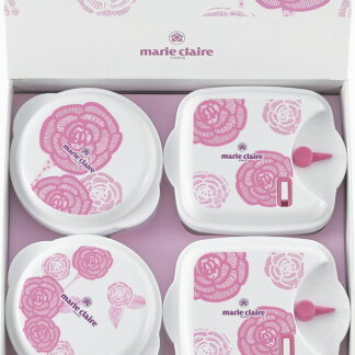 【ラッピング無料】国産 マリ･クレール ローズブルーミング 電子レンジ容器4点セット MC-668 日本製 保存容器 キャニスター