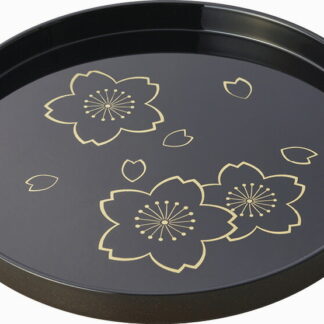 【ラッピング無料】国産 日展作家 橋爪靖雄 夢桜 8.0丸盆 42240 日本製 お盆 トレー トレイ