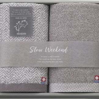【ラッピング無料】国産 スローウィークエンド ハンドタオル 2P SW1519 綿100% 日本製