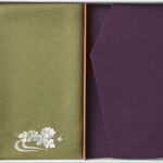 【ラッピング無料】国産 洛北 刺繍入り金封包み ＆ 金封ふくさ 紫 H011b 日本製