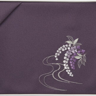 【ラッピング無料】国産 洛北 刺繍入り二巾風呂敷 紫 H031b 日本製