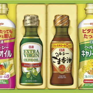 【ラッピング無料】日清オイリオ オリーブオイル ＆ バラエティオイルギフト OV-20 ヘルシーキャノーラ油 ヘルシーベジオイル エキストラバージンオリーブオイル ヘルシーごま香油
