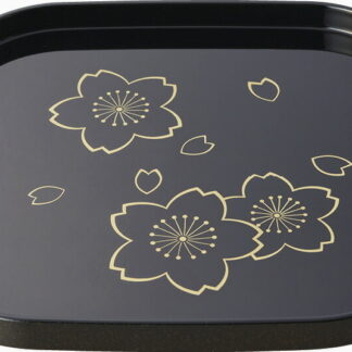 【ラッピング無料】国産 日展作家 橋爪靖雄 夢桜 8.0角盆 42241 日本製 お盆 トレー トレイ