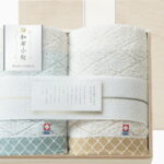 【ラッピング無料】国産 和布小紋 Modern フェイスタオル 2P(木箱入) KWFK-020K 綿100% 日本製