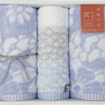 【ラッピング無料】国産 今治ギフト 華音 フェイスタオル 2P ＆ ウォッシュタオル ブルー SI200401 綿100% 日本製