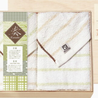 【ラッピング無料】国産 奏 フェイスタオル 2P(木箱入) YSKK-018 綿100% 日本製