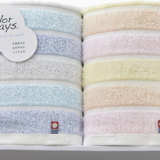 【ラッピング無料】国産 今治 カラーレイズ フェイスタオル 2P C-20200 綿100% 日本製