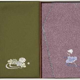 【ラッピング無料】国産 洛北 刺繍入り金封包み ＆ 金封ふくさ 紫蓮 H037b 日本製