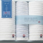 【ラッピング無料】国産 伊予の白波 フェイスタオル 2P ＆ ウォッシュタオル IY2025 綿100% 日本製