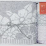 【ラッピング無料】国産 今治ギフト 華音 バスタオル ＆ ウォッシュタオル グレー SI250429 綿100% 日本製