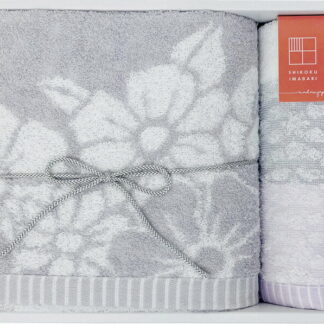 【ラッピング無料】国産 今治ギフト 華音 バスタオル ＆ ウォッシュタオル グレー SI250429 綿100% 日本製