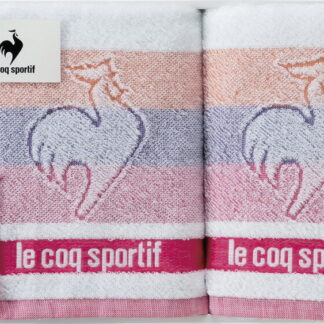 【ラッピング無料】国産 le coq sportif ルコック ビッグロゴ スポーツタオル ＆ フェイスタオル ピンク LQ2302 ST1P FT1P PK 綿100% 日本製