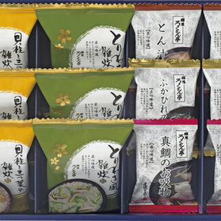 【ラッピング無料】ろくさん亭 道場六三郎 フリーズドライ BG-12Z 貝柱と三つ葉の雑炊 とりわさ風雑炊 ふかひれスープ 真鯛の お吸物 とん汁