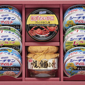 【ラッピング無料】はごろもフーズ バラエティシーフードギフト VX-30A シーチキンマイルドキャノーラオイル シーチキンLフレークオリーブオイル 紅ずわいがにブレンドほぐし身 焼鮭ほぐし