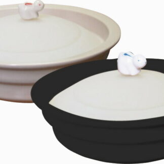 【ラッピング無料】シリコンふた付き 平型たじん鍋 黒 4585-570 土鍋